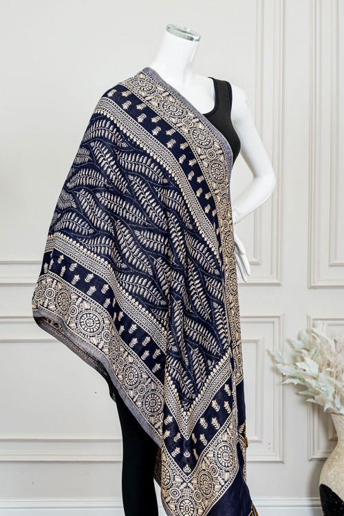 شال كشميري نسائي متعدد الألوان بنقوش ملونة