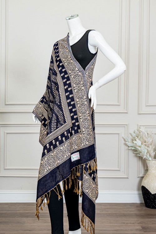 شال كشميري نسائي متعدد الألوان بنقوش ملونة