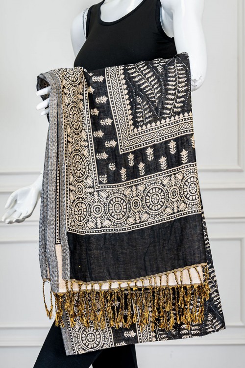 شال كشميري نسائي متعدد الألوان بنقوش ملونة