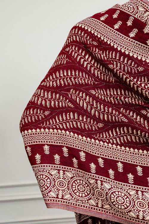 شال كشميري نسائي متعدد الألوان بنقوش ملونة