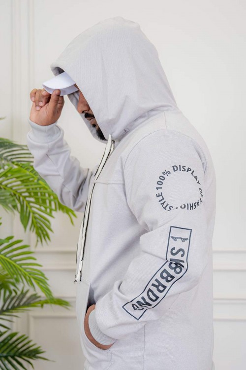 طقم-رجالي-شتوي-قطعتين-لون-رمادي-فاتح-ببلوفر-هودي-قبعة-متصلة