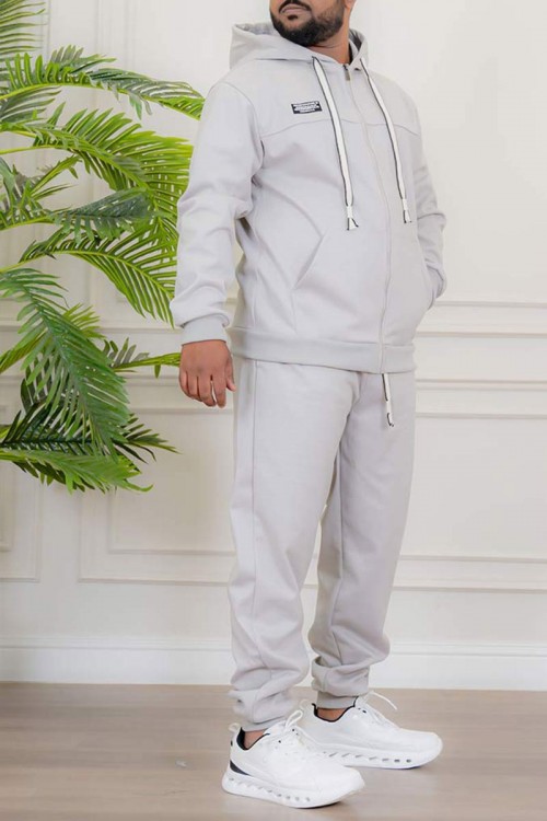 طقم-رجالي-شتوي-قطعتين-لون-رمادي-فاتح-ببلوفر-هودي-قبعة-متصلة