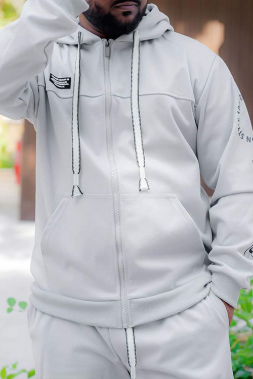 طقم-رجالي-شتوي-قطعتين-لون-رمادي-فاتح-ببلوفر-هودي-قبعة-متصلة