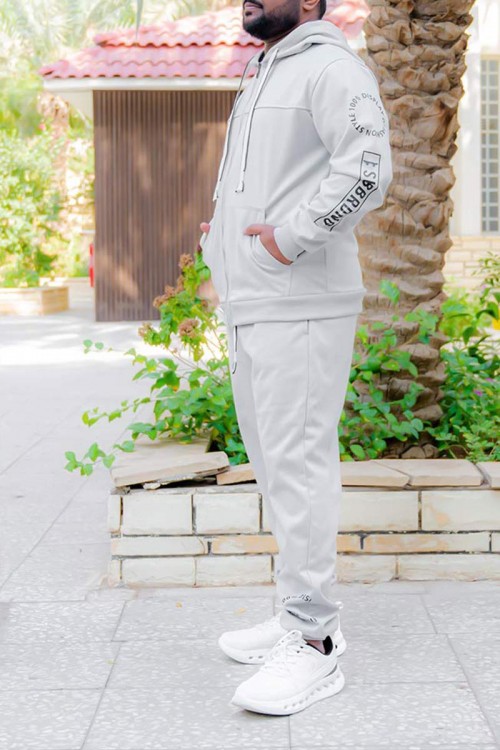 طقم-رجالي-شتوي-قطعتين-لون-رمادي-فاتح-ببلوفر-هودي-قبعة-متصلة