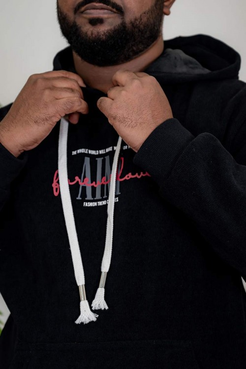 طقم-رجالي-شتوي-قطعتين-لون-أسود-ببلوفر-هودي-قبعة-متصلة