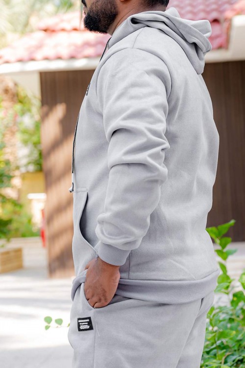 طقم-رجالي-شتوي-قطعتين-لون-رمادي-ببلوفر-هودي-قبعة-متصلة-