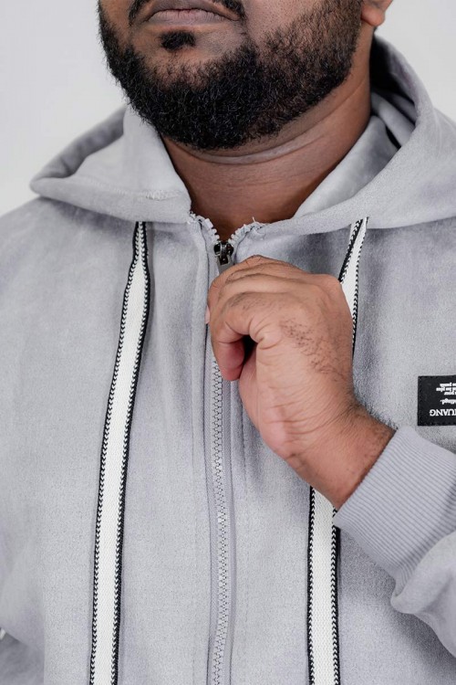 طقم-رجالي-شتوي-قطعتين-لون-رمادي-ببلوفر-هودي-قبعة-متصلة-