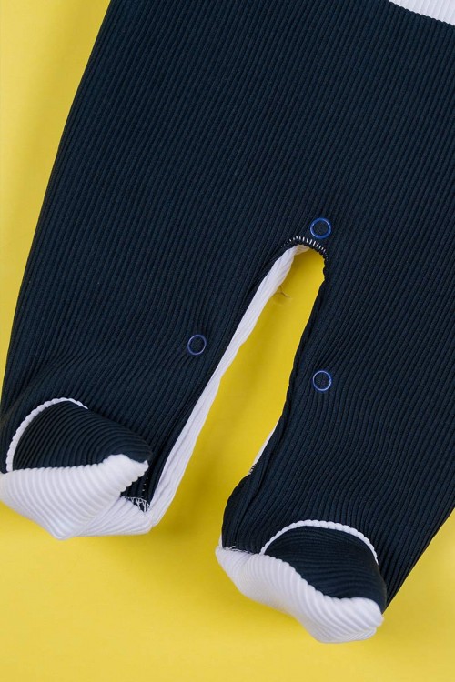 بربتوز-أطفال-لون-أبيض-و-كحلي-بياقة-مطوية-مزين-