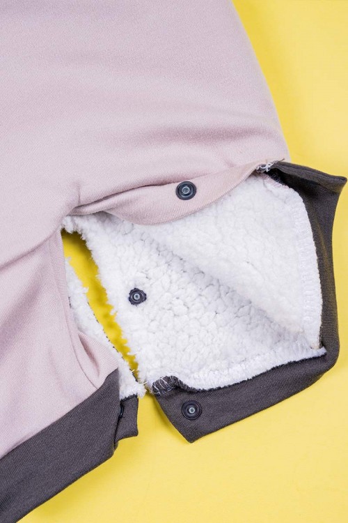 بربتوز-أطفال-شتوي-مبطن-لون-رمادي-غامق-و-اوف-وايت-