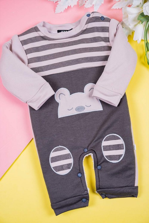 بربتوز-أطفال-شتوي-مبطن-لون-رمادي-غامق-و-اوف-وايت-