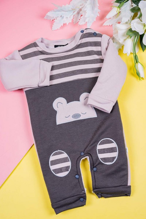 بربتوز-أطفال-شتوي-مبطن-لون-رمادي-غامق-و-اوف-وايت-