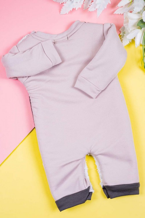 بربتوز-أطفال-شتوي-مبطن-لون-رمادي-غامق-و-اوف-وايت-