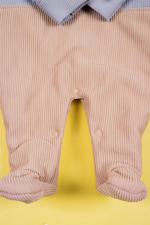 بربتوز-أطفال-شتوي-مبطن-لون-رمادي-و-بيج-مزين-برسومات-