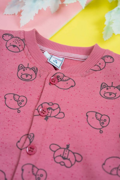 طقم-قطعتين-مواليد-بلوزة-لون-وردي-مزين-برسومات-