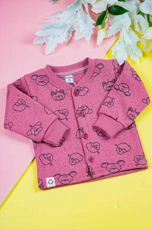 طقم-قطعتين-مواليد-بلوزة-لون-وردي-مزين-برسومات-