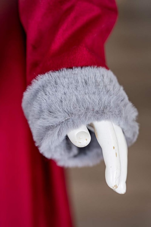 فستان-بناتي-طويل-متعدد-الألوان-مزين-بالفرو-في-الياقة-