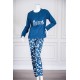 بيجاما-نسائية-قطعتين-لون-أزرق-ياقة-دائرية-بأزرار-مزينة-بكتابات