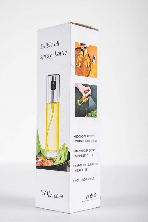 بخاخ زيت طعام بسعة 100 مل مصنوع من الفولاذ المقاوم للصدأ و الزجاج