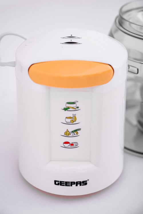 فرامة طعام كهربائية متنقلة بوعاء شفاف وشفرات فولاذية