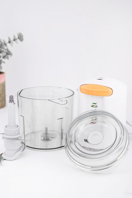 فرامة طعام كهربائية متنقلة بوعاء شفاف وشفرات فولاذية