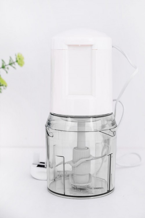 فرامة طعام كهربائية متنقلة بوعاء شفاف وشفرات فولاذية