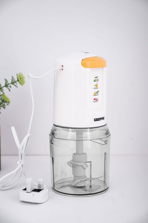 فرامة طعام كهربائية متنقلة بوعاء شفاف وشفرات فولاذية