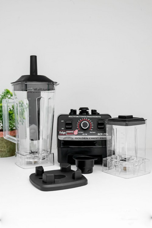خلاط كهربائي مع مطحنة حبوب و وعاء زجاج 2 لتر بشفرات من الفولاذ المقاوم للصدأ و محرك نحاسي بقوة 6500 واط
