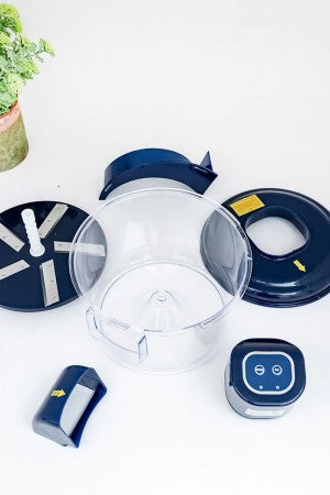 آلة تقشير و تقطيع الفواكه و الخضروات بمحرك قوي وعاء شفاف 