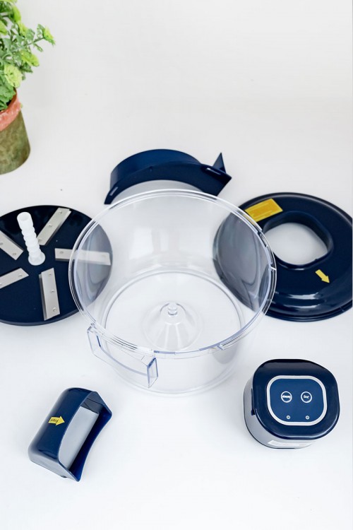 آلة تقشير و تقطيع الفواكه و الخضروات بمحرك قوي وعاء شفاف