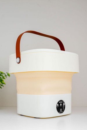 غسالة متنقلة قابل للطي لون أبيض و بيج بسعة 11 لتر و بقوة 40 واط 