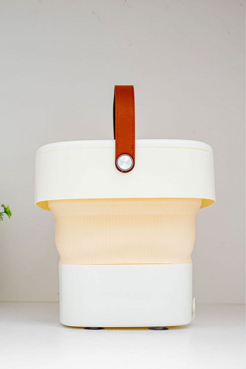 غسالة متنقلة قابل للطي لون أبيض و بيج بسعة 11 لتر و بقوة 40 واط