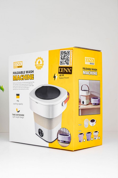 غسالة متنقلة قابل للطي لون أبيض و بيج بسعة 11 لتر و بقوة 40 واط