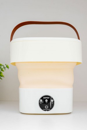 غسالة متنقلة قابل للطي لون أبيض و بيج بسعة 11 لتر و بقوة 40 واط 