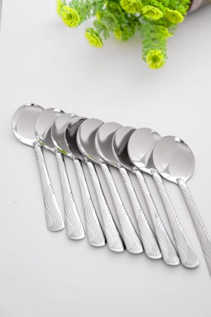 ملاعق معدنية بتصميم حلزوني من المقبض 12 حبة