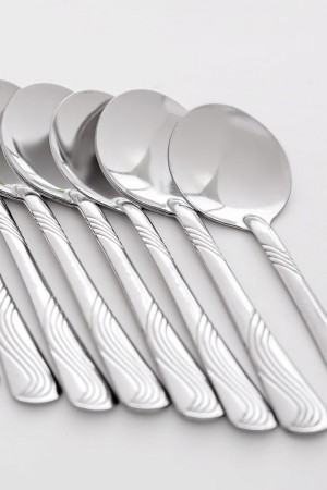 ملاعق معدنية بتصميم حلزوني من المقبض 12 حبة
