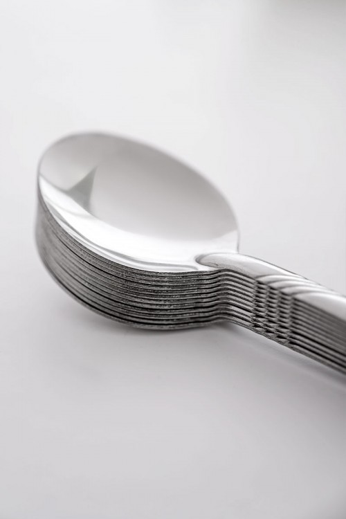 ملاعق معدنية بتصميم حلزوني من المقبض 12 حبة