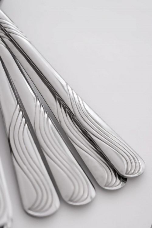 ملاعق معدنية بتصميم حلزوني من المقبض 12 حبة