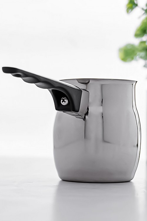 إبريق قهوة ستيل كبير لون فضي و أسود