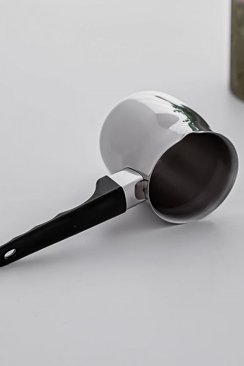 إبريق قهوة ستيل صغير لون فضي و أسود