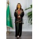 جلابية نسائي عسيري لون أسود بتطريز تراثي ملون من الأمام ياقة دائرية و أكمام طويلة