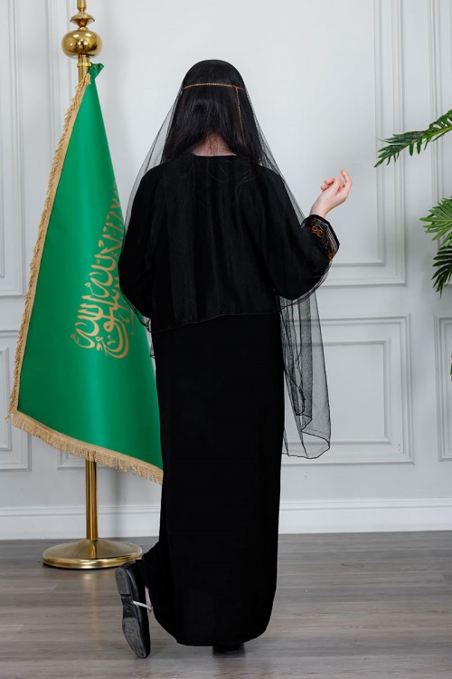 طرحة شيفون سادة لون أسود