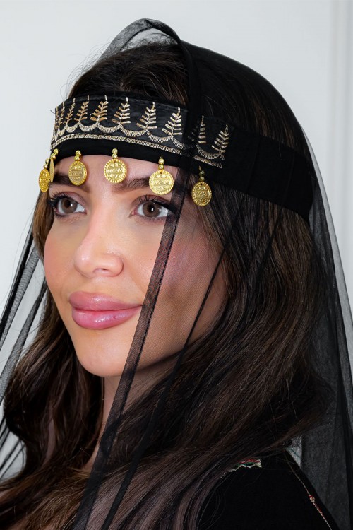 طرحة شيفون سادة لون أسود