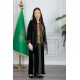 طرحة شيفون عسيري لون أسود مزينة بتطريز ملون من الأطراف