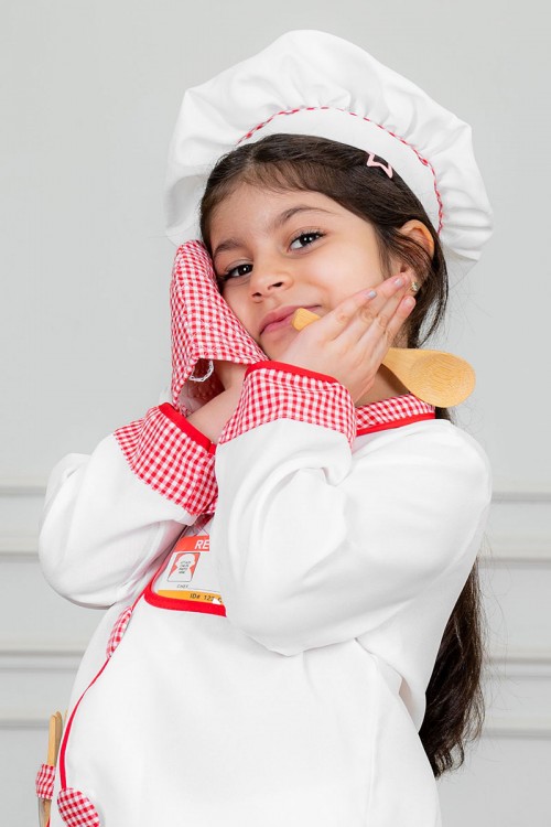 زي-تنكري-بمهنة-الطباخ-لون-أبيض-و-أحمر-بلوزة-بياقة-مطوية-