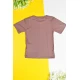 بيجاما بناتي قطعتين لون بني تيشيرت مزين بكتابات من الأمام ياقة دائرية و أكمام قصيرة مع بنطلون طويل مشجر