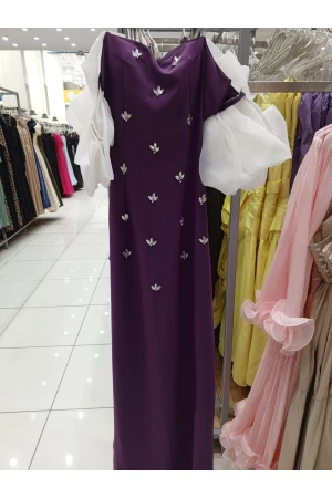 فستان نسائي طويل لون موف
