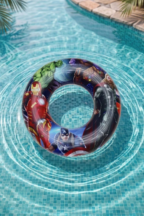 عوامة سباحة دائرية قابلة للنفخ للأطفال بتصميم لأبطال "الأفنجرز" (Avengers)– 60 سم