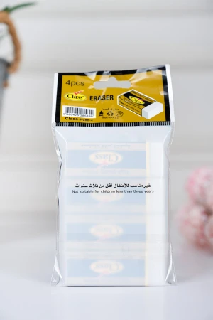 طقم محيات أقلام رصاص من 4 قطع بلون أبيض