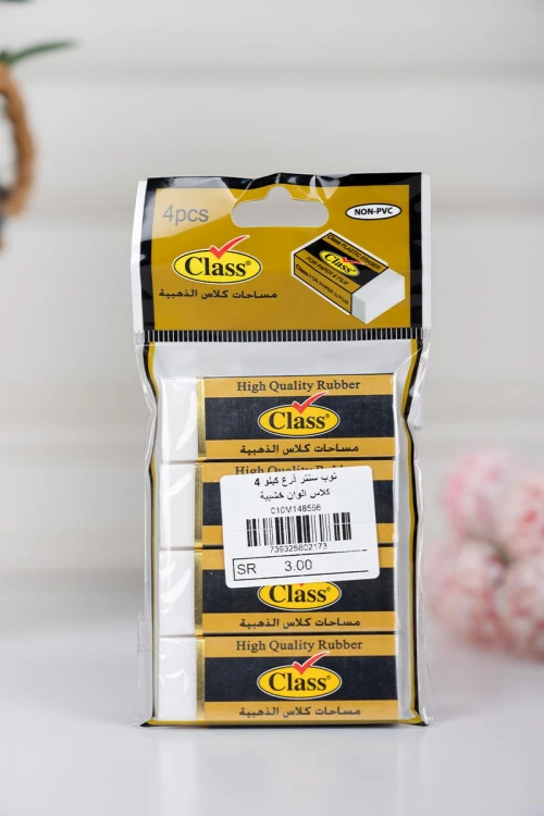 طقم محيات أقلام رصاص من 4 قطع بلون أبيض