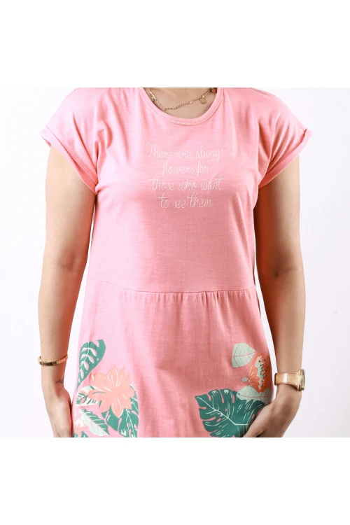 قميص طويل بطبعات شجر